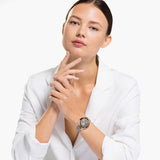 Swarovski Octea Lux Chrono Grey Dial Grey Leather Strap Watch for Women - 5452495 Authentic Buy Shop Now