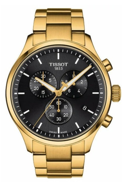 Tissot Chrono XL Classic Black Dial Gold Steel Strap Watch for Men - T116.617.33.051.00 Authentic Buy Shop Now