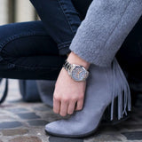 Fossil Perfect Boyfriend Mother of Pearl Blue Dial Silver Steel Strap Watch for Women - ES3880 Authentic Buy Shop Now