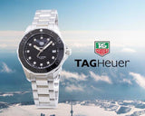 Tag Heuer Aquaracer Quartz Black Dial Silver Steel Strap Watch for Women - WAY131M.BA0748 Authentic Buy Shop Now