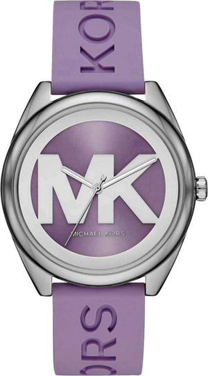 Michael Kors Janelle Three Hand Purple Dial Purple Rubber Strap Watch For Women - MK7143 Authentic Buy Shop Now