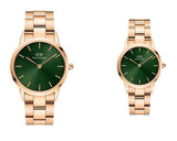 Daniel Wellington Iconic Link Emerald Green Dial Rose Gold Steel Strap Watch For Women - DW00100421 Authentic Buy Shop Now