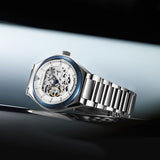 Maserati Triconic Automatic Skeleton Grey Dial Silver Steel Strap Watch For Men - R8823139002 Authentic Buy Shop Now