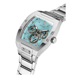 Guess Phoenix Multi Function Aqua Blue Dial Silver Steel Strap Watch for Men - GW0456G4 Authentic Buy Shop Now