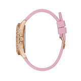 Guess Sparkling Diamonds Pink Dial Pink Rubber Strap Watch for Women - W0032L9 Authentic Buy Shop Now