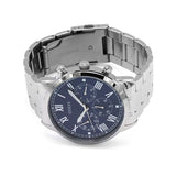 Guess Hendrix Chronograph Blue Dial Silver Steel Strap Watch for Men - W1309G1 Authentic Buy Shop Now